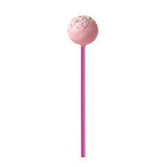Pastry Tek Pink Paper Cake Pop and Lollipop Stick - Biodegradable - 6