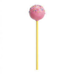 Pastry Tek Yellow Paper Cake Pop and Lollipop Stick - Biodegradable - 6