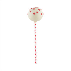 Pastry Tek Red Hearts Paper Cake Pop and Lollipop Stick - Biodegradable - 6