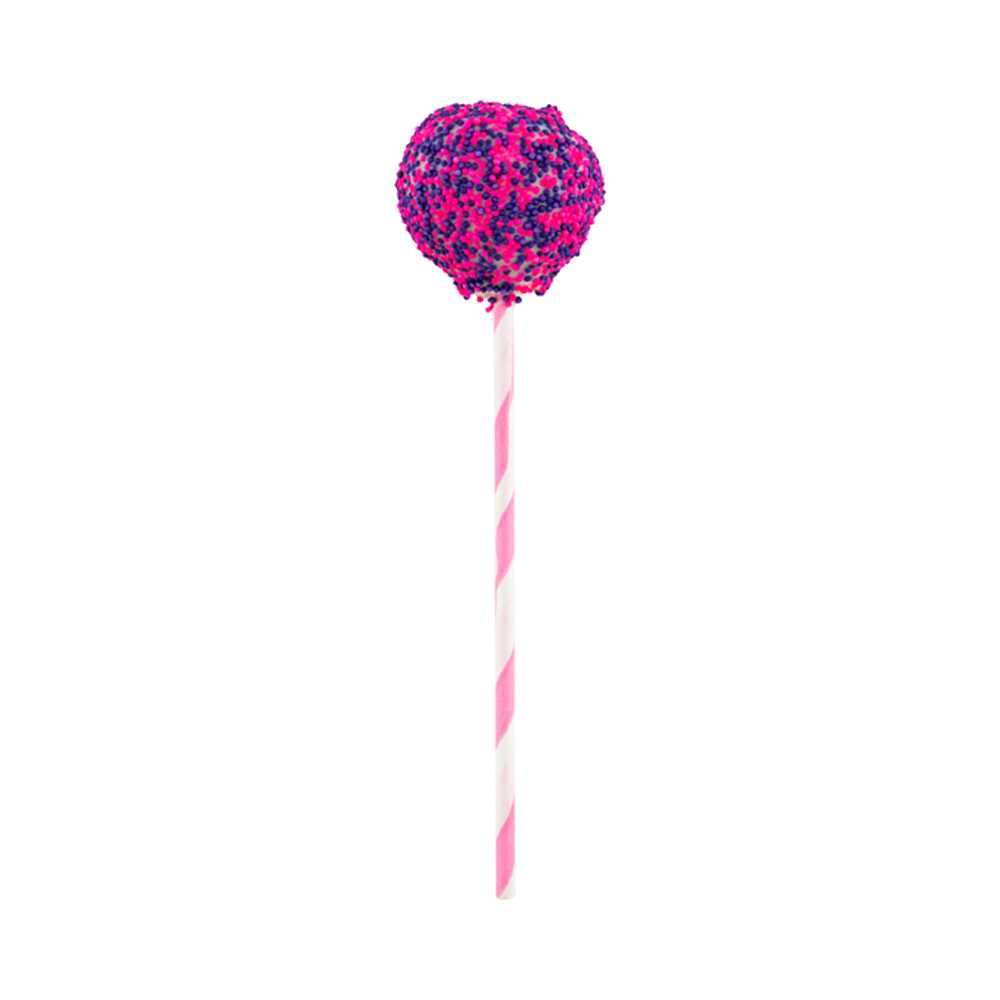 Pastry Tek Pink Paper Cake Pop and Lollipop Stick - Spirals, Biodegradable - 6" x 5/32" - 100 count box