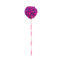 Pastry Tek Pink Paper Cake Pop and Lollipop Stick - Spirals, Biodegradable - 6