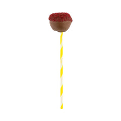 Pastry Tek Yellow Paper Cake Pop and Lollipop Stick - Spirals, Biodegradable -6