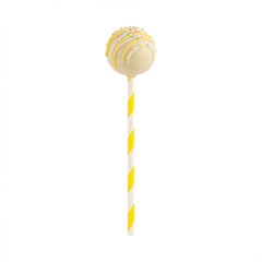 Pastry Tek Yellow Paper Cake Pop and Lollipop Stick - Spirals, Biodegradable - 6