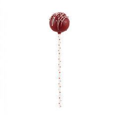 Pastry Tek Red Paper Cake Pop and Lollipop Stick - Polka Dots, Biodegradable - 6