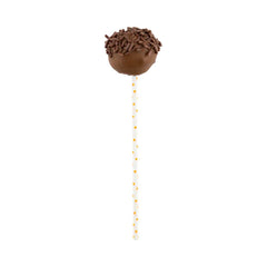 Pastry Tek Orange Paper Cake Pop and Lollipop Stick - Polka Dots, Biodegradable - 6
