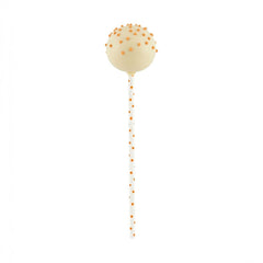 Pastry Tek Orange Paper Cake Pop and Lollipop Stick - Polka Dots, Biodegradable - 6
