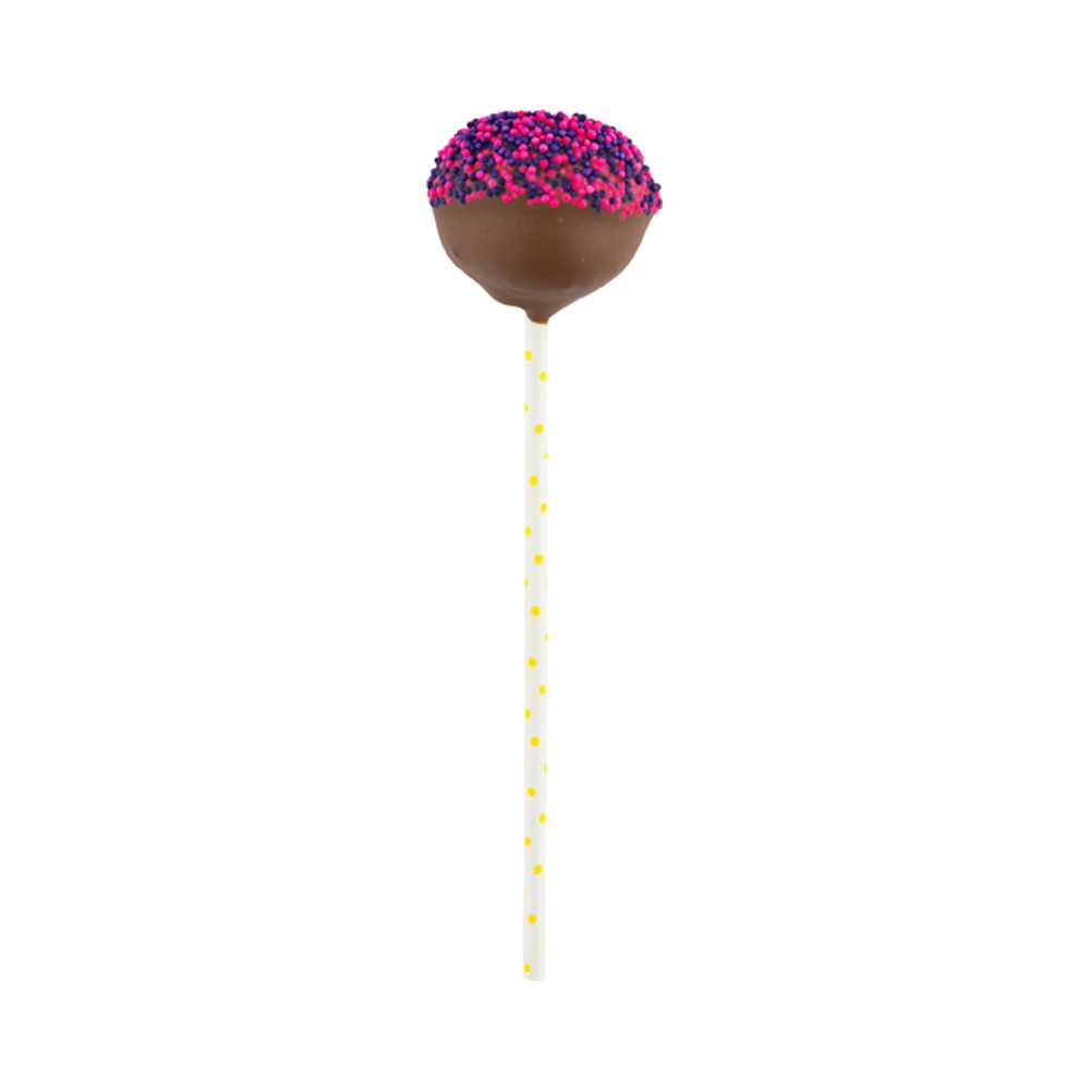 Pastry Tek Yellow Paper Cake Pop and Lollipop Stick - Polka Dots, Biodegradable - 6" x 5/32" - 100 count box