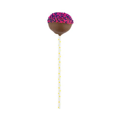 Pastry Tek Yellow Paper Cake Pop and Lollipop Stick - Polka Dots, Biodegradable - 6