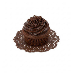 Pastry Tek Round Brown Paper Doilies - Lace - 4