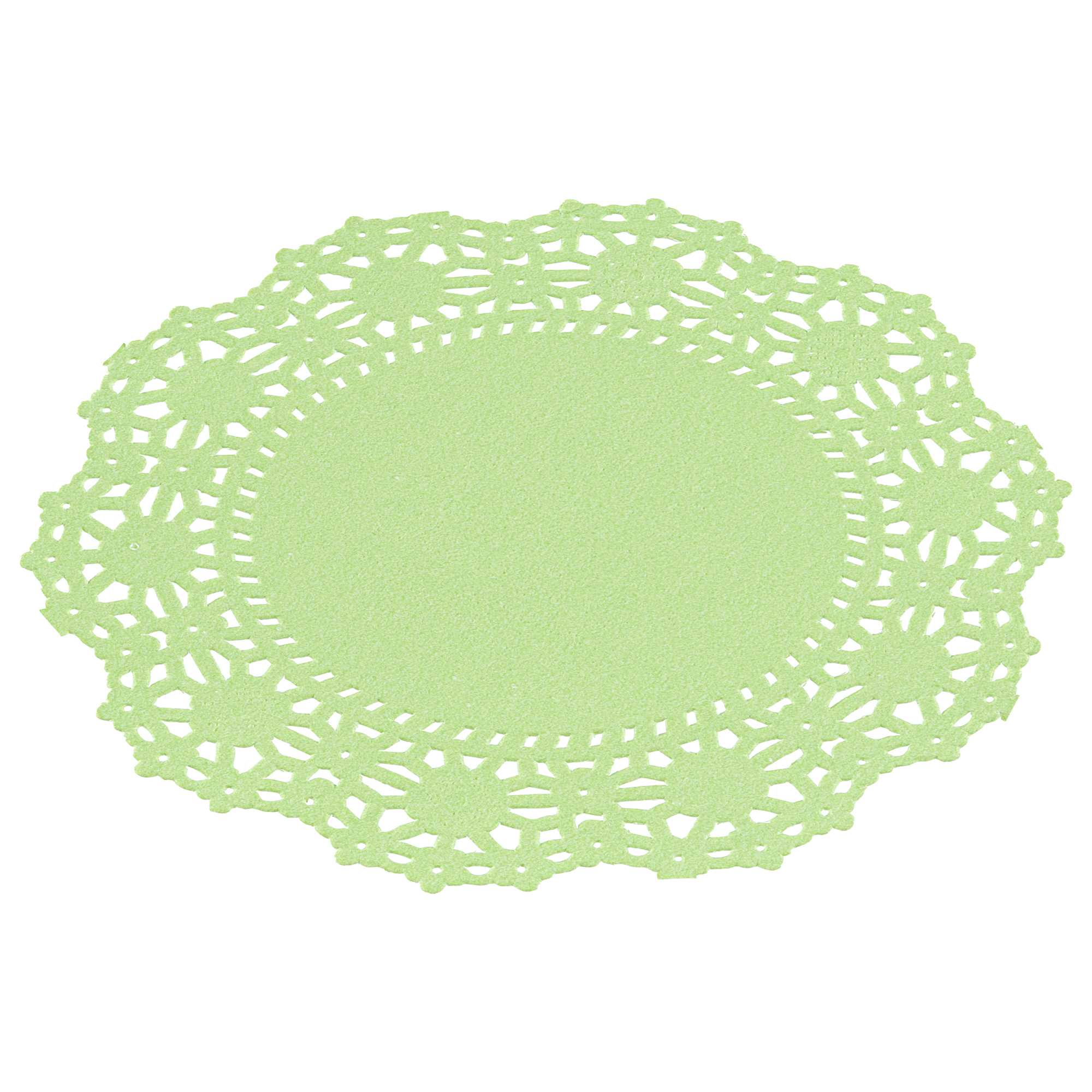 Pastry Tek Round Green Paper Doilies - Lace - 4" x 4" - 4000 count box