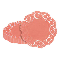 Pastry Tek Round Red Paper Doilies - Lace - 4