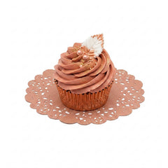 Pastry Tek Round Coral Paper Doilies - Lace - 6