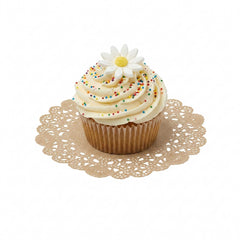 Pastry Tek Round Kraft Paper Doilies - Lace - 6