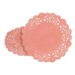 Pastry Tek Round Red Paper Doilies - Lace - 6