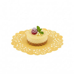 Pastry Tek Round Orange Paper Doilies - Lace - 6