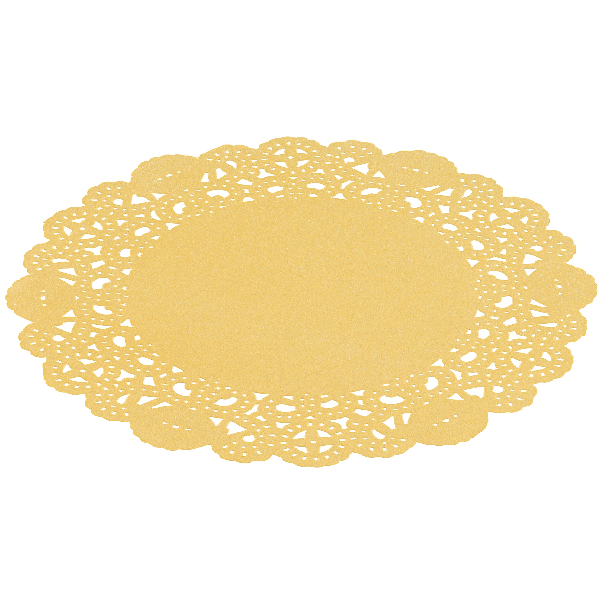 Pastry Tek Round Orange Paper Doilies - Lace - 6" x 6" - 4000 count box