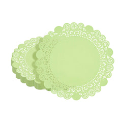 Pastry Tek Round Green Paper Doilies - Lace - 12