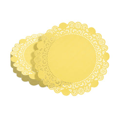 Pastry Tek Round Orange Paper Doilies - Lace - 12