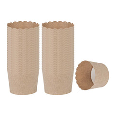 Panificio 3 oz Kraft Paper Mini Baking Cup - Scalloped - 2 1/2