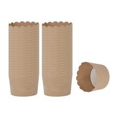 Panificio 10 oz Kraft Paper Jumbo Baking Cup - Scalloped - 3 1/2