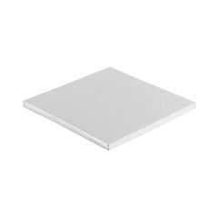 Pastry Tek Square Metallic Silver Cardboard Cake Drum Board - Covered Edge - 8