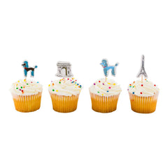 Top Cake Assorted Paper Paris Eiffel Tower Cake Topper - 3 1/4