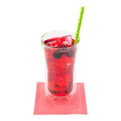 Luxenap Square Pink Cotton Cocktail Napkin - Organic, Disposable - 4 1/2