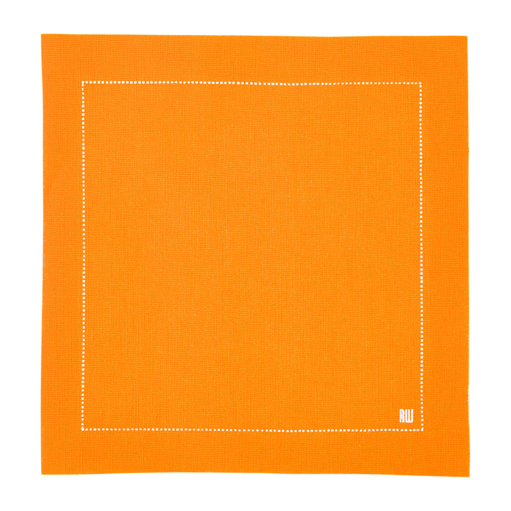 Luxenap Square Orange Cotton Cocktail Napkin - Organic, Disposable - 4 1/2" x 4 1/2" - 500 count box
