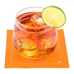 Luxenap Square Orange Cotton Cocktail Napkin - Organic, Disposable - 4 1/2