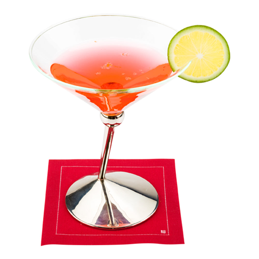 Luxenap Square Red Cotton Cocktail Napkin - Organic, Disposable - 4 1/2" x 4 1/2" - 500 count box