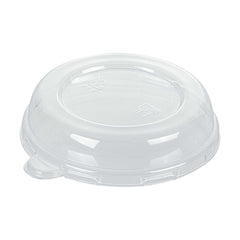Pulp Tek Round Clear Plastic Dome Lid - Fits 8 oz Bagasse Salad Bowl - 100 count box