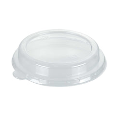Pulp Safe Round Clear Plastic Dome Lid - Fits 18 oz Bagasse Salad Bowl - 100 count box