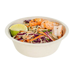 Pulp Tek 18 oz Round Natural Sugarcane / Bagasse Salad Bowl - 6 1/4