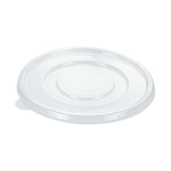 Pulp Safe Round Clear Plastic Flat Lid - Fits 32 oz Bagasse Salad Bowl - 200 count box
