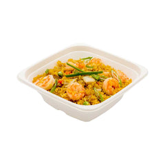 Pulp Tek 24 oz Square White Sugarcane / Bagasse Tall Bowl - 7