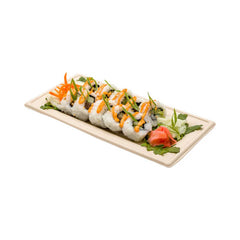 Pulp Tek Rectangle Natural Sugarcane / Bagasse Plate - 10