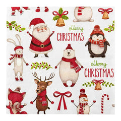 Luxenap White Paper Luncheon Napkin - Merry Christmas - 13