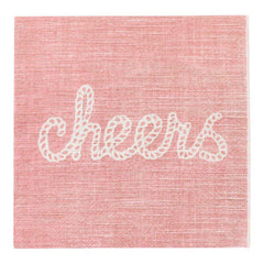 Luxenap Pink Paper Luncheon Napkin - Cheers, Rope Script - 13