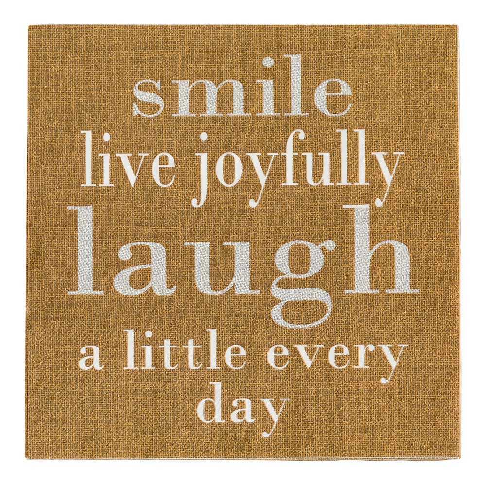 Luxenap Brown Paper Luncheon Napkin - Live Joyfully - 13" x 13" - 500 count box