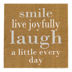 Luxenap Brown Paper Luncheon Napkin - Live Joyfully - 13