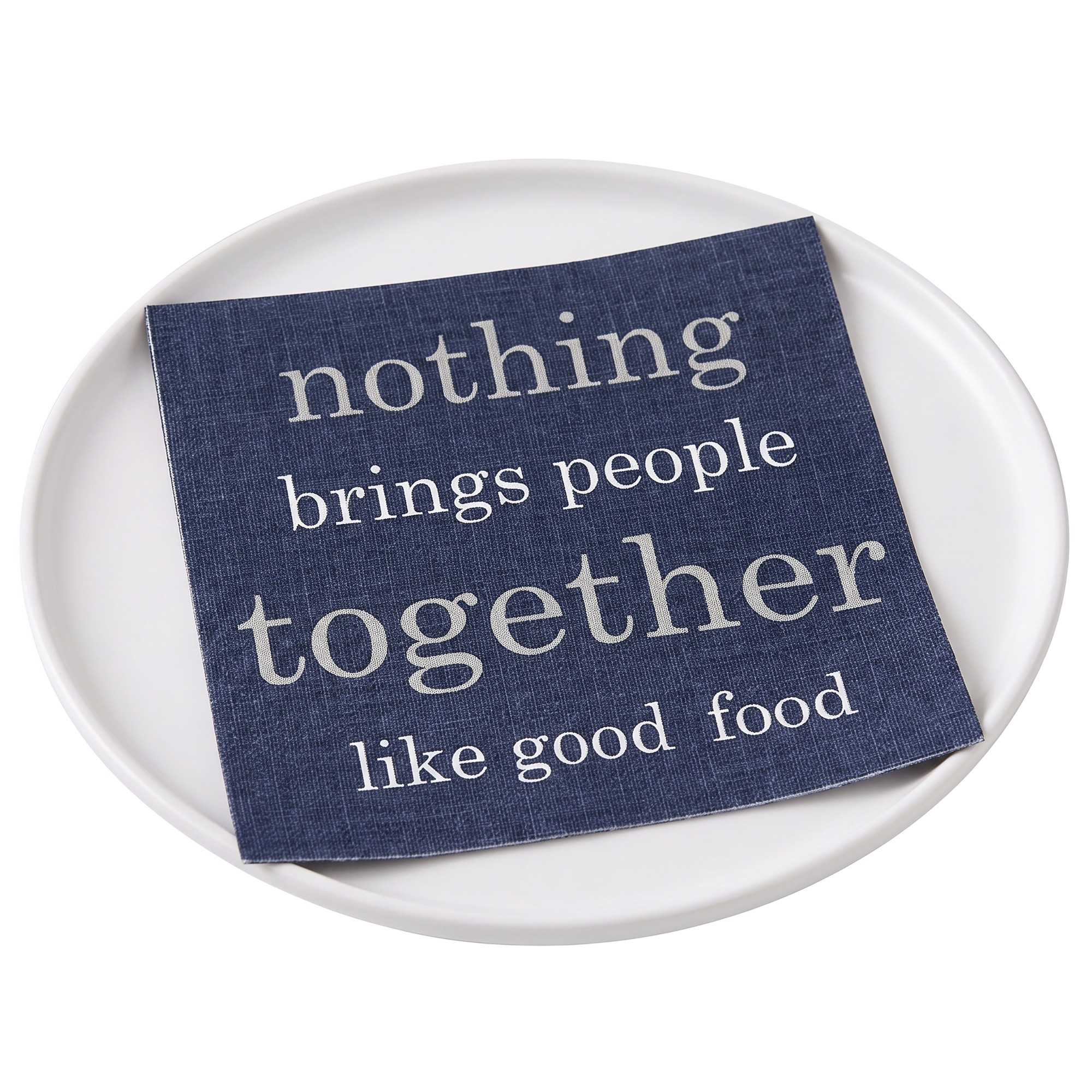 Luxenap Navy Paper Luncheon Napkin - Good Food - 13" x 13" - 500 count box