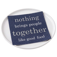 Luxenap Navy Paper Luncheon Napkin - Good Food - 13