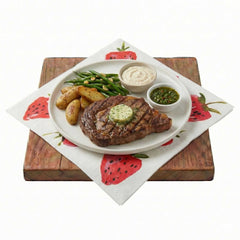 Luxenap White Paper Luncheon Napkin - Strawberry Watercolor - 13
