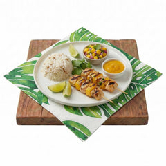 Luxenap White Paper Luncheon Napkin - Tropical Leaves - 13