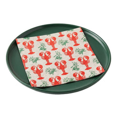 Luxenap Gray Paper Luncheon Napkin - Maine Lobster - 13