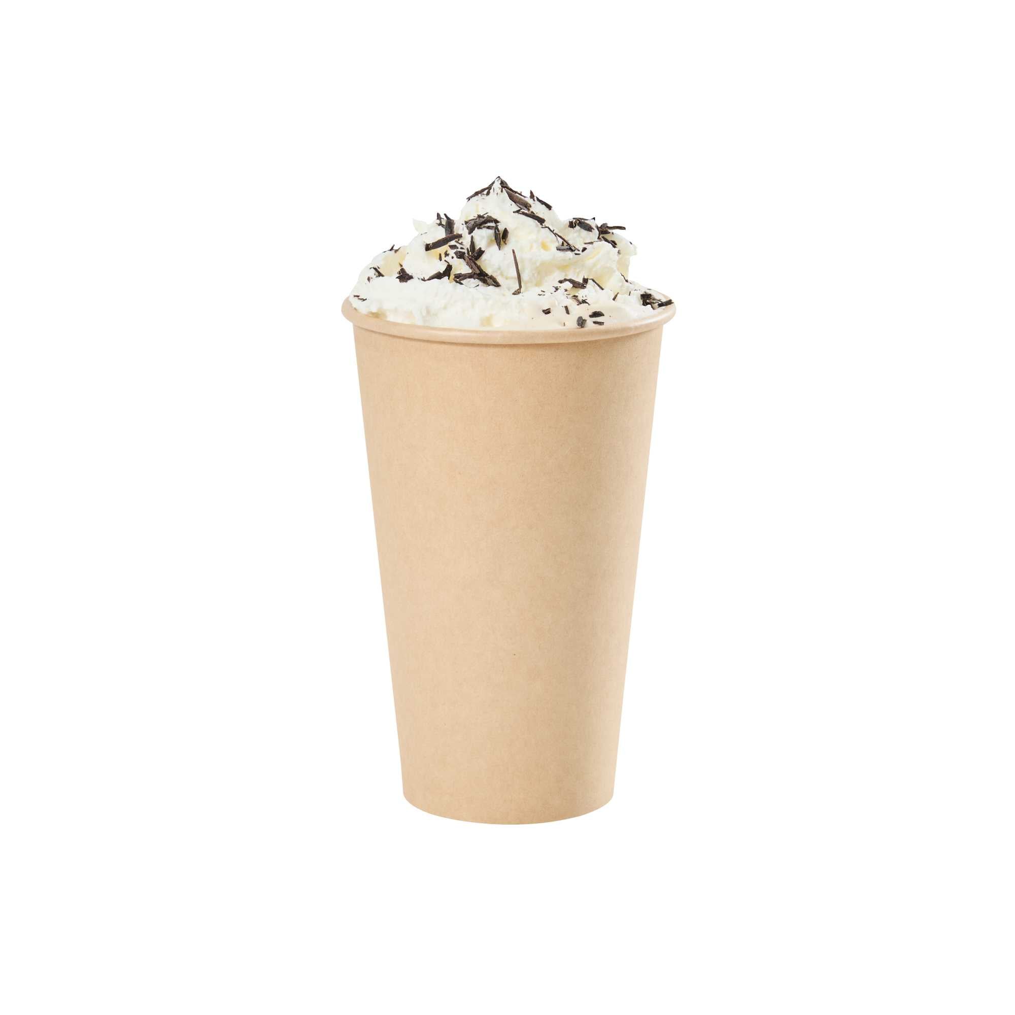 Restpresso 16 oz Natural Paper Unbleached Coffee Cup - Single Wall - 3 1/2" x 3 1/2" x 5 1/2" - 1000 count box
