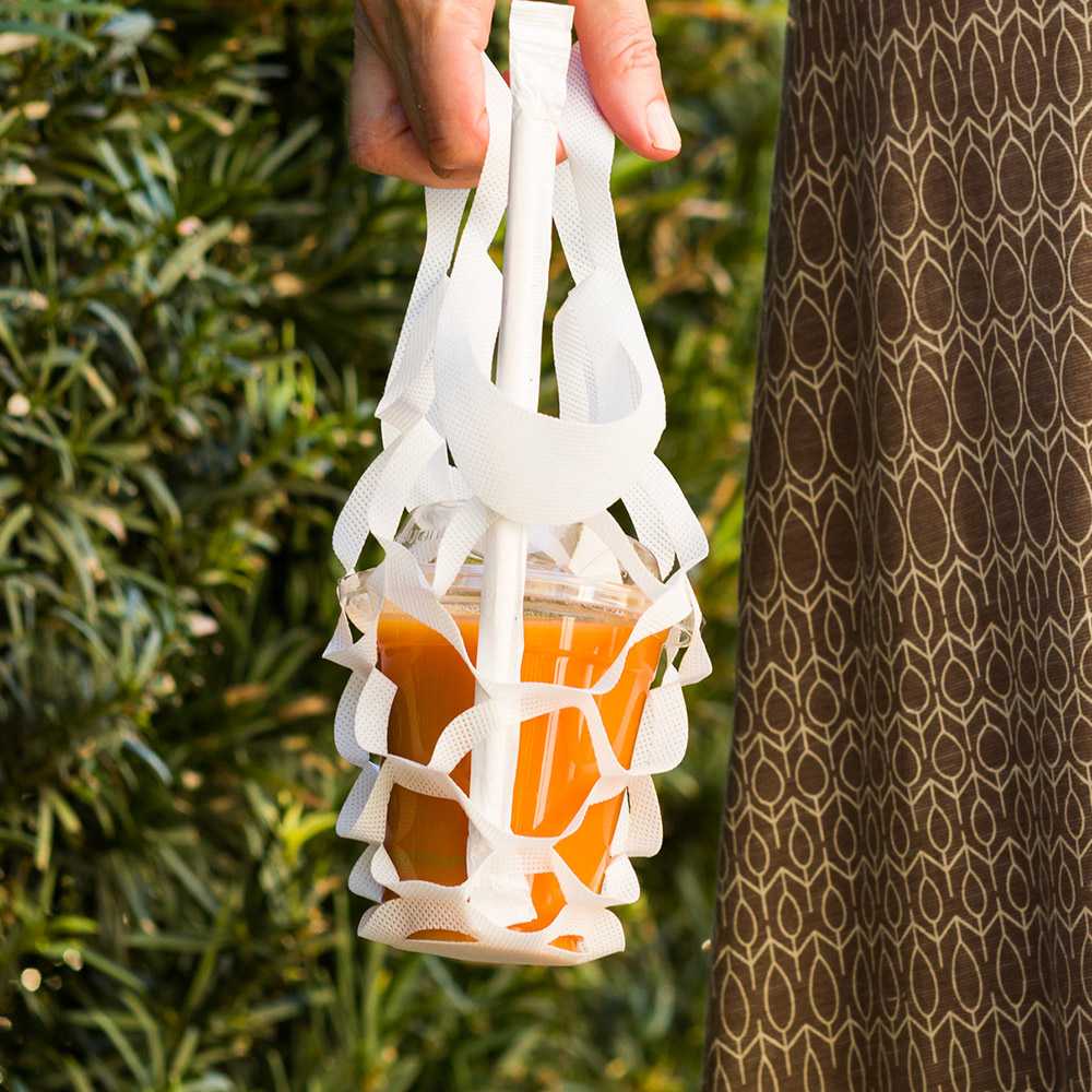 Bag Tek White Small Net Take Out Bag - 7 3/4" x 7 3/4" - 100 count box