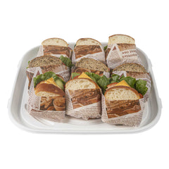 Pulp Safe No PFAS Added Square White Sugarcane / Bagasse Tray - Home Compostable - 16