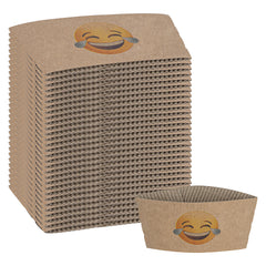 Restpresso Kraft Paper Crying Laughing Emoji Coffee Cup Sleeve - Fits 12 / 16 / 20 oz Cups - 1000 count box