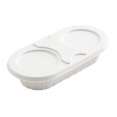Pulp Tek Oval White Sugarcane / Bagasse Lid - Fits Bagasse Take Out Container - 100 count box